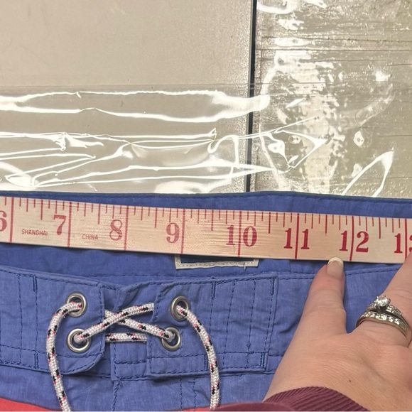 J.Crew Mens Long board shorts 9" Swim Trunks Lined Size 35 Blue White Beach - Picture 3 of 7